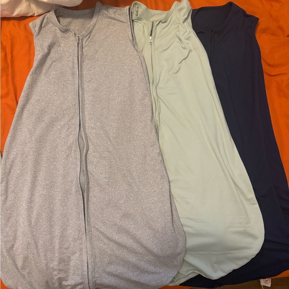 Set of Three Sleeveless T-shirt Style Sleep Sacks